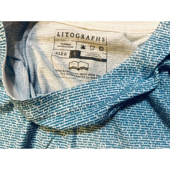 LITOGRAPHS Size Small T-Shirt Elephants Kids Light Blue White - Picture 5 of 7